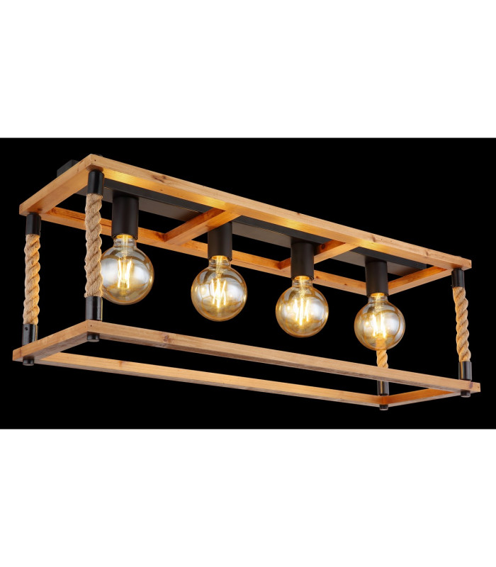 Vernon Ceiling Spotlight Bar Black 4x E27-5