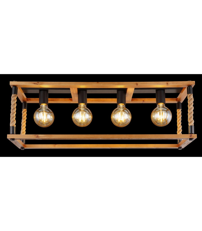 Vernon Ceiling Spotlight Bar Black 4x E27-6