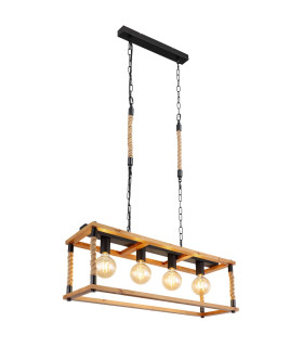 Vernon Bar Pendant Ceiling Light Black 4x E27-1