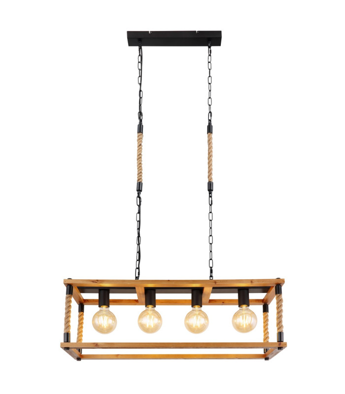 Vernon Bar Pendant Ceiling Light Black 4x E27-3