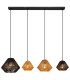 Houdini Bar Pendant Ceiling Light Matt Black 4x E27-3