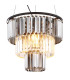 Naxis Pendant Ceiling Light Matt Black Crystals Smoke Glass Shade 3x E27-3