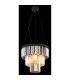 Naxis Pendant Ceiling Light Matt Black Crystals Smoke Glass Shade 3x E27-4