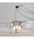 Naxis Pendant Ceiling Light Matt Black Crystals Smoke Glass Shade 3x E27-6