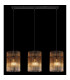 Gorley Bar Pendant Ceiling Light Matt Black Amber Glass Shade 3x E27-5