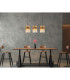 Gorley Bar Pendant Ceiling Light Matt Black Amber Glass Shade 3x E27-9