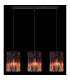 Gorley Bar Pendant Ceiling Light Matt Black Blackberry Glass Shade 3x E27-5