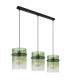 Gorley Bar Pendant Ceiling Light Matt Black Green Glass Shade 3x E27-2