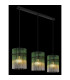 Gorley Bar Pendant Ceiling Light Matt Black Green Glass Shade 3x E27-4