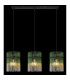 Gorley Bar Pendant Ceiling Light Matt Black Green Glass Shade 3x E27-5