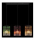 Gorley Bar Pendant Ceiling Light Matt Black Rods Multicolour Glass Shade 3x E27-5
