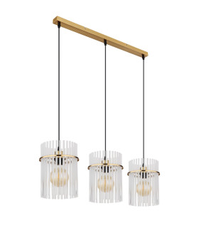Gorley Bar Pendant Ceiling Light Gold Colours Matt Opal Glass Shade 3x E27-2