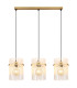 Gorley Bar Pendant Ceiling Light Gold Colours Matt Opal Glass Shade 3x E27-3