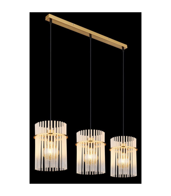 Gorley Bar Pendant Ceiling Light Gold Colours Matt Opal Glass Shade 3x E27-4