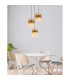 Gorley Cluster Pendant Ceiling Light Matt Black Amber Glass Shade 3x E27-5