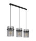 Gorley Bar Pendant Ceiling Light Matt Black Smoke Glass Shade 3x E27-2