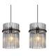 Gorley Bar Pendant Ceiling Light Matt Black Smoke Glass Shade 3x E27-4