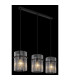 Gorley Bar Pendant Ceiling Light Matt Black Smoke Glass Shade 3x E27-5