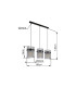 Gorley Bar Pendant Ceiling Light Matt Black Smoke Glass Shade 3x E27-8