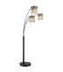 Gorley Multi Arm Floor Lamp Matt Black Smoke Glass Shade 3x E27-1