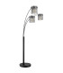 Gorley Multi Arm Floor Lamp Matt Black Smoke Glass Shade 3x E27-2