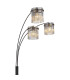 Gorley Multi Arm Floor Lamp Matt Black Smoke Glass Shade 3x E27-3