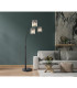 Gorley Multi Arm Floor Lamp Matt Black Smoke Glass Shade 3x E27-8
