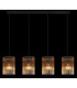 Gorley Bar Pendant Ceiling Light Matt Black Amber Glass Shade 4x E27-5