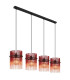 Gorley Bar Pendant Ceiling Light Matt Black Blackberry Glass Shade 4x E27-1