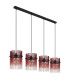 Gorley Bar Pendant Ceiling Light Matt Black Blackberry Glass Shade 4x E27-2