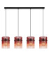 Gorley Bar Pendant Ceiling Light Matt Black Blackberry Glass Shade 4x E27-3