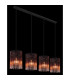 Gorley Bar Pendant Ceiling Light Matt Black Blackberry Glass Shade 4x E27-4