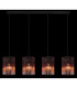 Gorley Bar Pendant Ceiling Light Matt Black Blackberry Glass Shade 4x E27-5