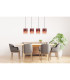 Gorley Bar Pendant Ceiling Light Matt Black Blackberry Glass Shade 4x E27-9