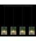 Gorley Bar Pendant Ceiling Light Matt Black Green Glass Shade 4x E27-5