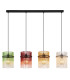 Gorley Bar Pendant Ceiling Light Matt Black Rods Multicolour Glass Shade 4x E27-3