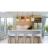 Gorley Bar Pendant Ceiling Light Matt Black Rods Multicolour Glass Shade 4x E27-9