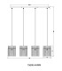 Gorley Bar Pendant Ceiling Light Matt Black Rods Multicolour Glass Shade 4x E27-10