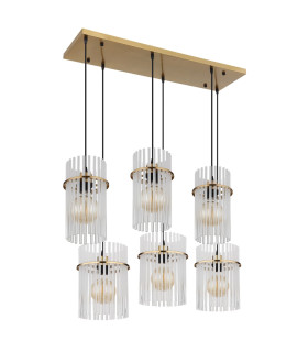 Gorley Cluster Pendant Ceiling Light Gold Colours Matt Opal Glass Shade 6x E27-2