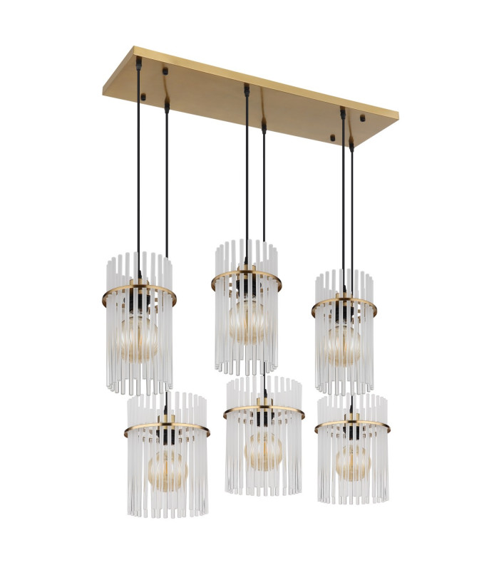 Gorley Cluster Pendant Ceiling Light Gold Colours Matt Opal Glass Shade 6x E27-2