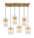 Gorley Cluster Pendant Ceiling Light Gold Colours Matt Opal Glass Shade 6x E27-3