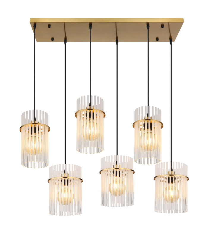 Gorley Cluster Pendant Ceiling Light Gold Colours Matt Opal Glass Shade 6x E27-3