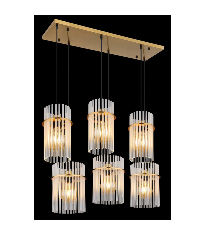 Gorley Cluster Pendant Ceiling Light Gold Colours Matt Opal Glass Shade 6x E27-4