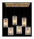 Gorley Cluster Pendant Ceiling Light Gold Colours Matt Opal Glass Shade 6x E27-5