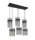 Gorley Cluster Pendant Ceiling Light Matt Black Smoke Glass Shade 6x E27-2