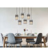 Gorley Cluster Pendant Ceiling Light Matt Black Smoke Glass Shade 6x E27-9