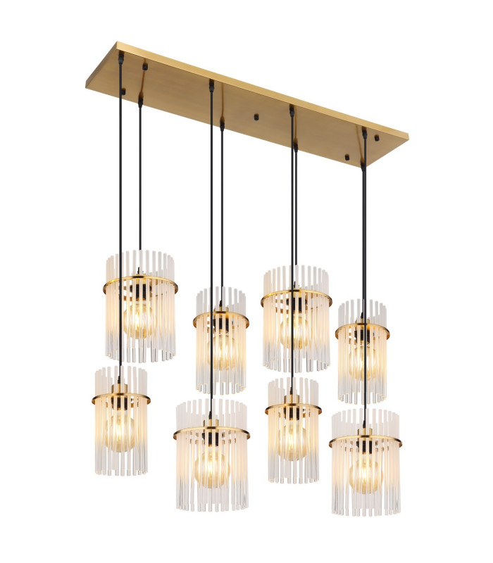 Gorley Cluster Pendant Ceiling Light Gold Colours Matt Opal Glass Shade 8x E27-1