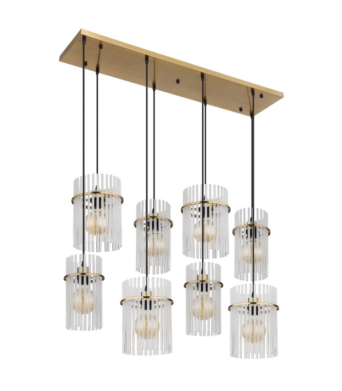Gorley Cluster Pendant Ceiling Light Gold Colours Matt Opal Glass Shade 8x E27-2
