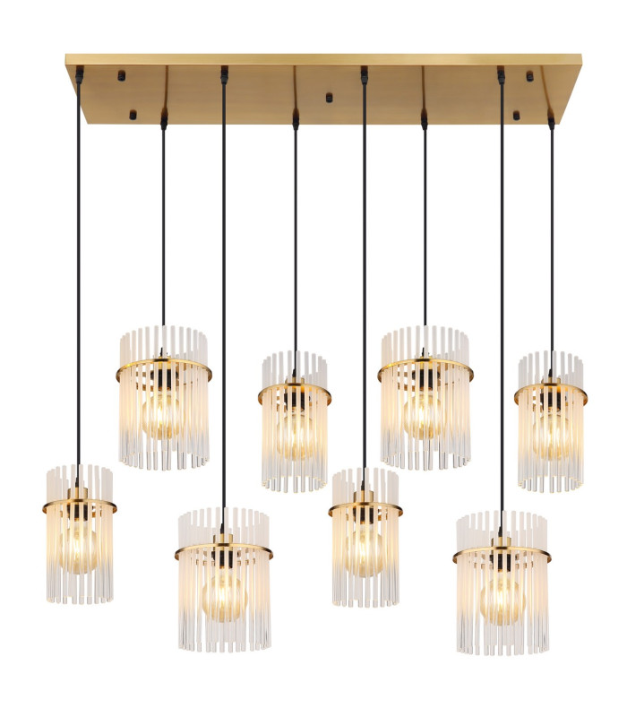 Gorley Cluster Pendant Ceiling Light Gold Colours Matt Opal Glass Shade 8x E27-3