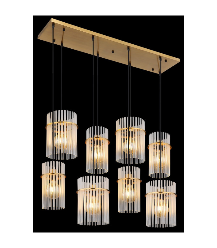 Gorley Cluster Pendant Ceiling Light Gold Colours Matt Opal Glass Shade 8x E27-4